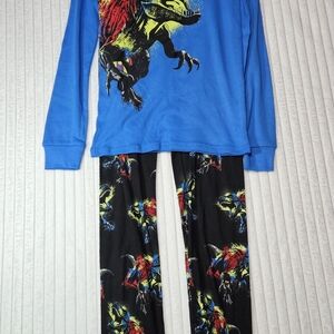 Place Blue and Black Dinosaur Pajama Set